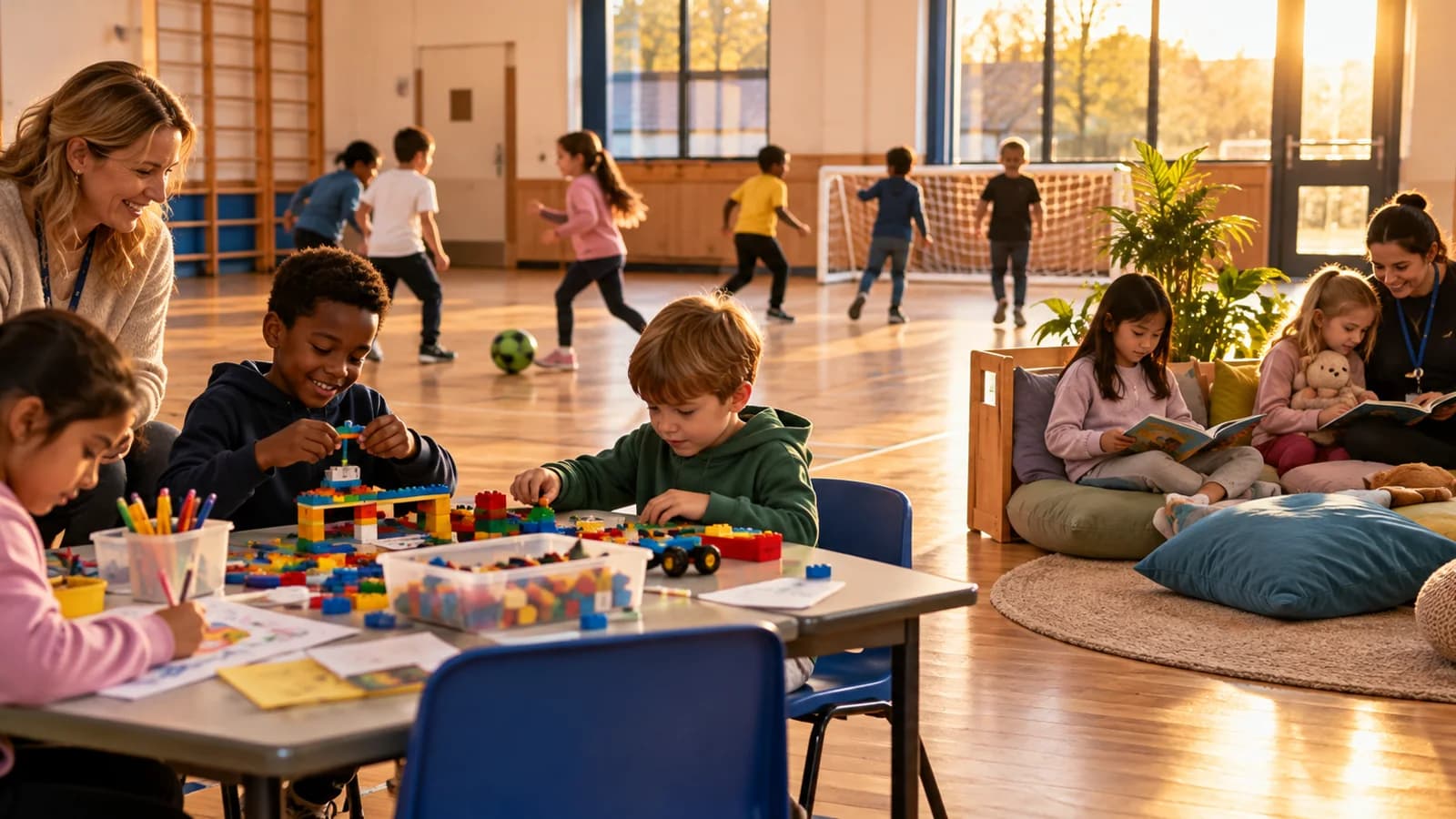 Children choosing activities at an after school club